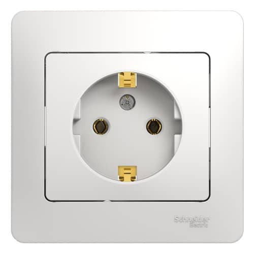 Купить Розетка Schneider Electric Glossa GSL000142 одноместная с заземлением белый по низкой цене