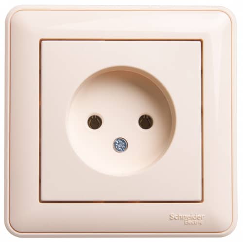 Купить Розетка Schneider Electric W59 RS16-153-28 одноместная без заземления Слоновая кость по низкой цене