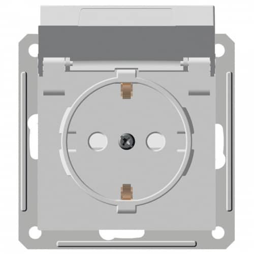 Купить Розетка Schneider Electric W59 Aqua RS16-152B-18 одноместная с заземлением и защитными шторками белая по низкой цене