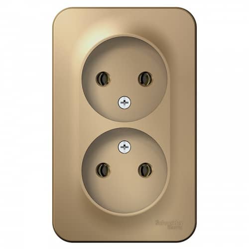 Купить Розетка Schneider Electric Blanca BLNRA000214 двухместная без заземления с изолирующей пластиной титан по низкой цене