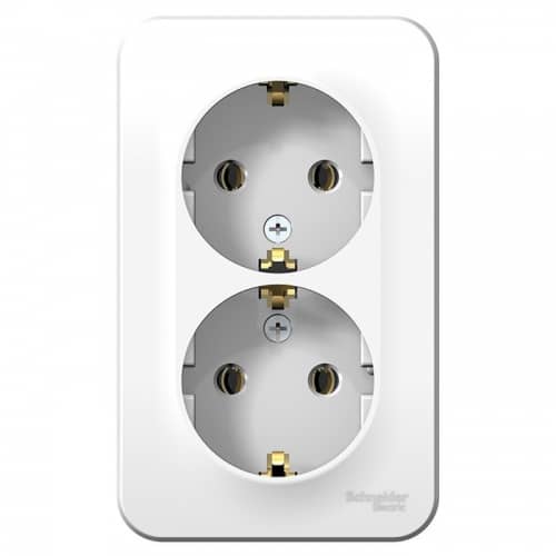 Купить Розетка Schneider Electric Blanca BLNRA010211 двухместная с заземлением и изолирующей пластиной белая по низкой цене