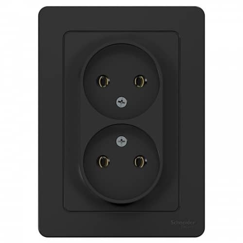 Купить Розетка Schneider Electric Blanca BLNRS000026 двухместная без заземления антрацит по низкой цене
