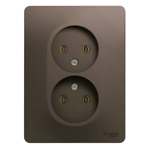 Купить Розетка Schneider Electric Glossa GSL000820 двухместная без заземления шоколад по низкой цене