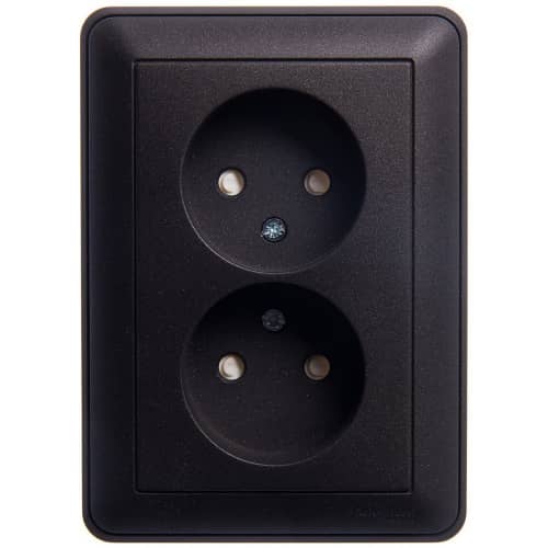 Купить Розетка Schneider Electric W59 RS16-254-68 двухместная с защитными шторками черный бархат по низкой цене