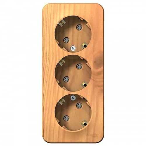 Купить Розетка Schneider Electric Blanca BLNRA010315 трехместная с заземлением и изолирующей пластиной ясень по низкой цене