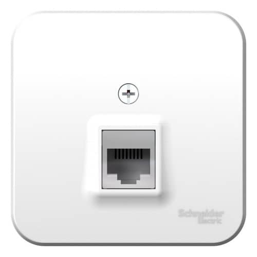 Купить Розетка Schneider Electric Blanca BLNIA045001 RJ45 компьютерная одноместная с изолирующей пластиной белая по низкой цене