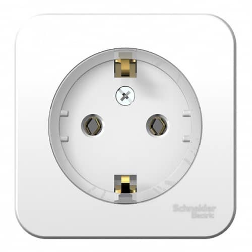 Купить Розетка Schneider Electric Blanca BLNRA110111 Компакт одноместная с заземлением и изолирующей пластиной белая по низкой цене