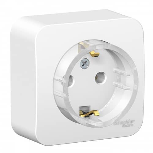 Купить Розетка Schneider Electric Blanca BLNRA110111 Компакт одноместная с заземлением и изолирующей пластиной белая по низкой цене