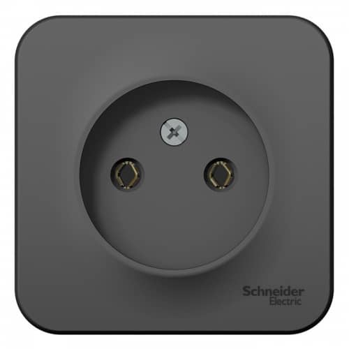 Купить Розетка Schneider Electric Blanca BLNRA000116 одноместная без заземления с изолирующей пластиной антрацит по низкой цене