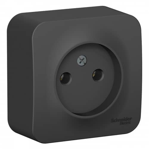 Купить Розетка Schneider Electric Blanca BLNRA000116 одноместная без заземления с изолирующей пластиной антрацит по низкой цене