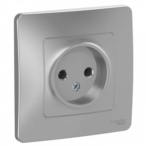Купить Розетка Schneider Electric Blanca BLNRS000013 одноместная без заземления алюминий по низкой цене