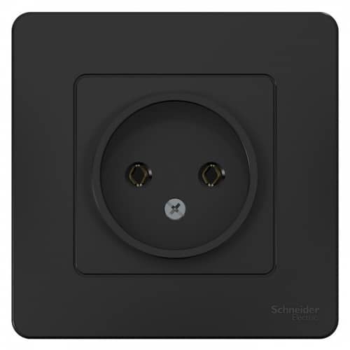 Купить Розетка Schneider Electric Blanca BLNRS000016 одноместная без заземления антрацит по низкой цене