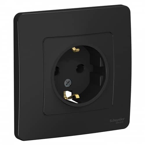 Купить Розетка Schneider Electric Blanca BLNRS001016 одноместная с заземлением антрацит по низкой цене