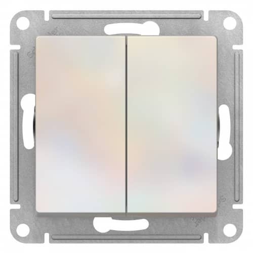 Купить Выключатель Schneider Electric AtlasDesign ATN000451 двухклавишный жемчуг по низкой цене
