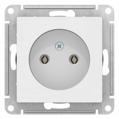 Купить Розетка Schneider Electric AtlasDesign ATN000141 одноместная без заземления белый по низкой цене