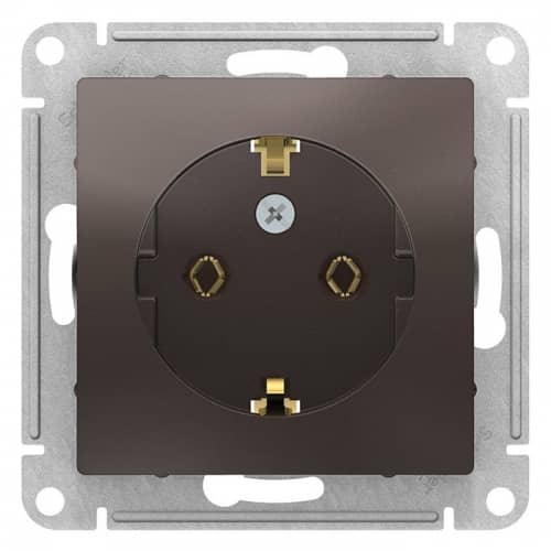 Купить Розетка Schneider Electric AtlasDesign ATN000643 одноместная с заземлением мокко по низкой цене
