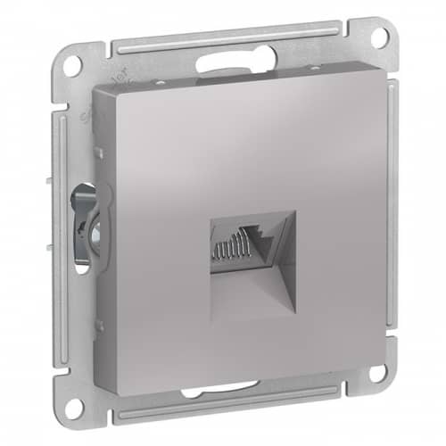 Купить Розетка Schneider Electric AtlasDesign ATN000383 RJ45 компьютерная оконечный одноместный алюминий по низкой цене