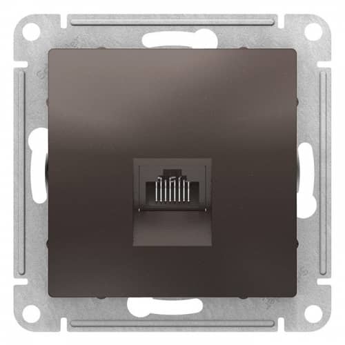 Купить Розетка Schneider Electric AtlasDesign ATN000683 RJ45 компьютерная оконечный одноместный мокко по низкой цене