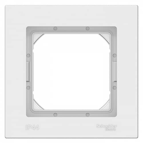 Купить Рамка Schneider Electric AtlasDesign Aqua ATN440101 белая одноместная по низкой цене