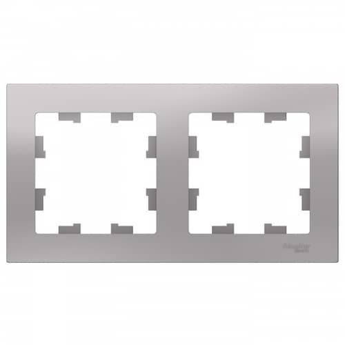 Купить Рамка Schneider Electric AtlasDesign ATN000302 алюминий двухместная по низкой цене