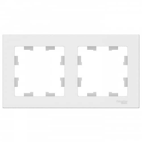 Купить Рамка Schneider Electric AtlasDesign ATN000102 белый двухместная по низкой цене