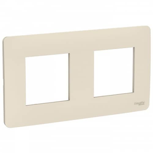 Купить Рамка Schneider Electric Unica Studio NU200444 бежевая двухместная по низкой цене