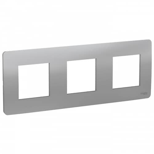 Купить Рамка Schneider Electric Unica Studio NU200630 алюминий трехместная по низкой цене