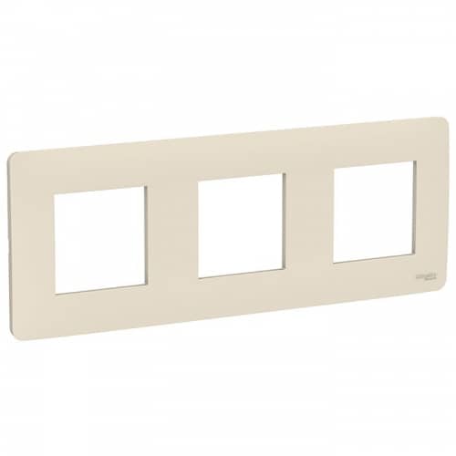 Купить Рамка Schneider Electric Unica Studio NU200644 бежевая трехместная по низкой цене