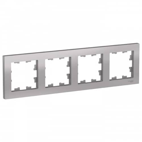 Купить Рамка Schneider Electric AtlasDesign ATN000304 алюминий четырехместная по низкой цене
