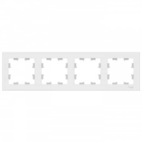 Купить Рамка Schneider Electric AtlasDesign ATN000104 белая четырехместная по низкой цене
