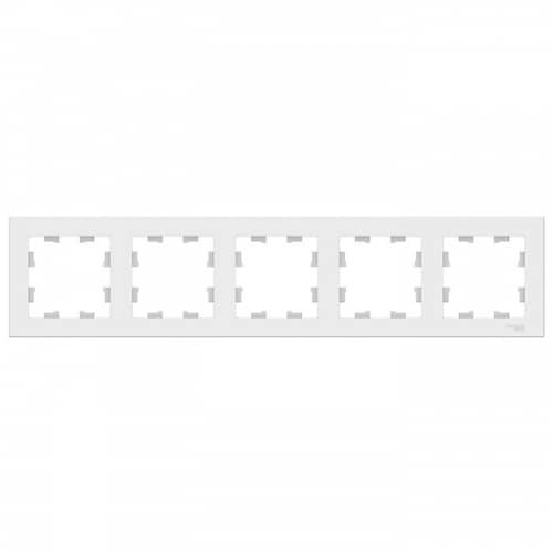 Купить Рамка Schneider Electric AtlasDesign ATN000105 белая пятиместная по низкой цене
