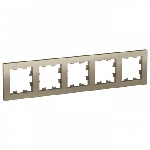 Купить Рамка Schneider Electric AtlasDesign ATN000505 шампань пятиместная по низкой цене