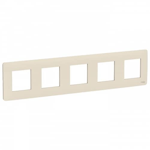 Купить Рамка Schneider Electric Unica Studio NU201044 бежевая пятиместная по низкой цене