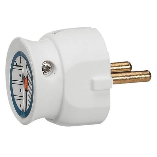 Купить Вилка Legrand Helium 050183 16А 2K электрическая плоская без заземления белая по низкой цене