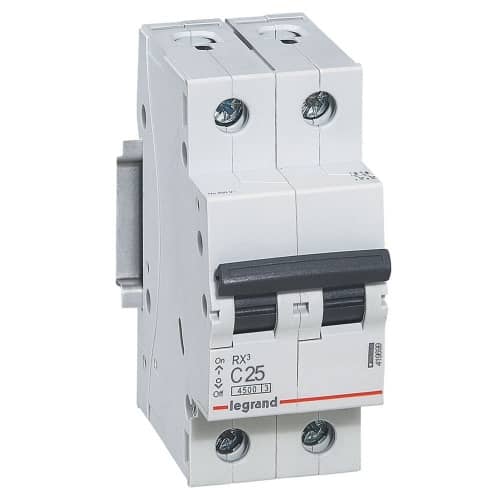 Купить Автоматический выключатель Legrand RX3 419699 2P C 25A 4,5 кА по низкой цене