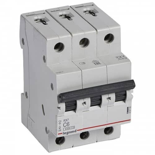 Купить Автоматический выключатель Legrand RX3 419705 3P C 6A 4,5 кА по низкой цене