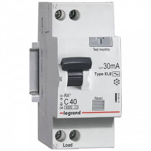 Купить Автоматический выключатель Legrand АВДТ RX3 419403 (1P+N) C 40A 30mA дифференциального тока по низкой цене