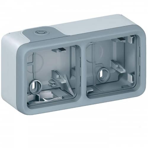 Купить Коробка Legrand Plexo 069672 установочная двухместная серая по низкой цене