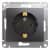 Купить Розетка Schneider Electric Glossa GSL001343 одноместная с заземлением графит по низкой цене