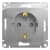 Купить Розетка Schneider Electric Glossa GSL000345 одноместная с заземлением и защитными шторками алюминий по низкой цене