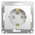 Купить Розетка Schneider Electric Glossa GSL000145 одноместная с заземлением и защитными шторками белый по низкой цене