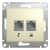 Купить Розетка Schneider Electric Glossa GSL000285 RJ11+RJ45 телефонно-компьютерная двойной бежевый по низкой цене