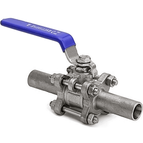 Купить Кран нержавеющий стальной шаровой приварной двухходовой Valveinox, сталь SS AISI316 DN40 1.1/2" РУ63 230°C по низкой цене