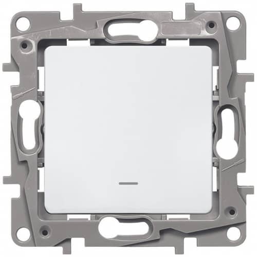 Купить Переключатель Legrand Etika 672215 одноклавишный с индикатором белый по низкой цене