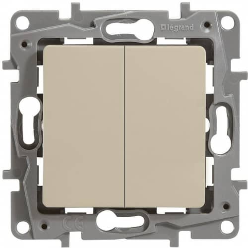 Купить Переключатель Legrand Etika 672312 двухклавишный Слоновая кость по низкой цене