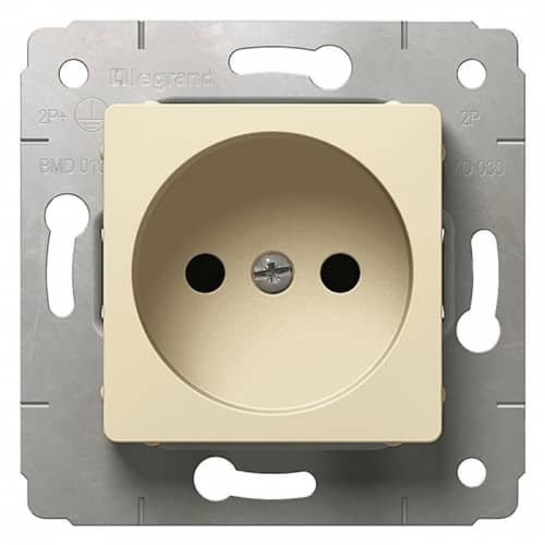 Купить Розетка Legrand Cariva 773716 одноместная без заземления Слоновая кость по низкой цене