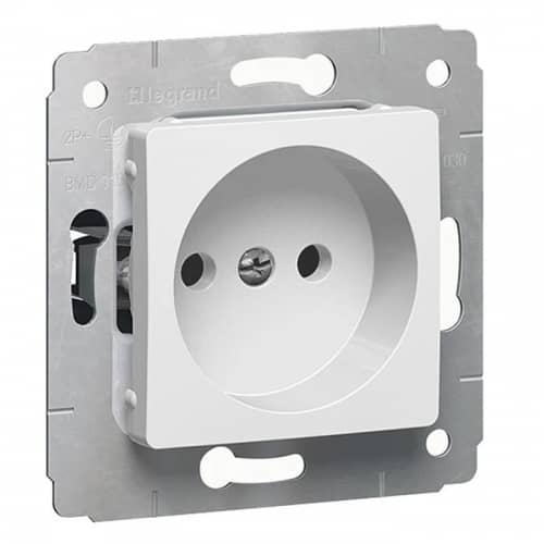 Купить Розетка Legrand Cariva 773616 одноместная без заземления белый по низкой цене