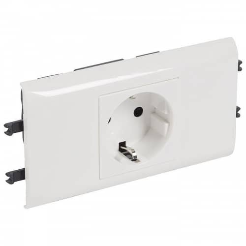 Купить Розетка Legrand Mosaic 077431 одноместная с заземлением и защитными шторками белый по низкой цене