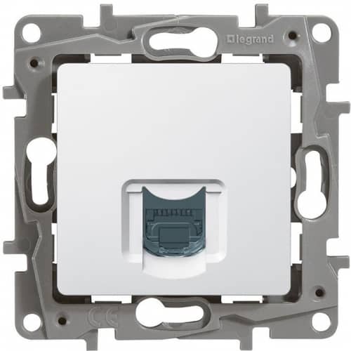 Купить Розетка Legrand Etika 672241 RJ45 компьютерная оконечный одноместный белый по низкой цене