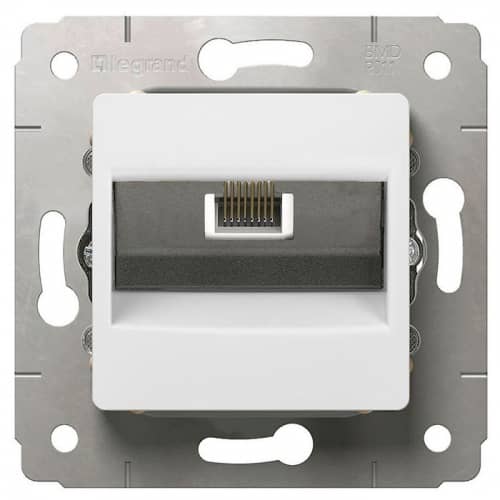 Купить Розетка Legrand Cariva 773641 RJ45 компьютерная одноместный белый по низкой цене